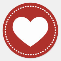 Valentine's Day Heart Classic Round Sticker