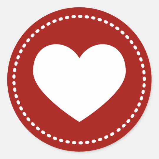 Valentines Day Heart Classic Round Sticker