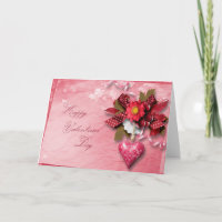 Valentine's Day - Heart Cluster Bow Holiday Card