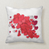 Valentine's Day - Heart Cluster Throw Pillow
