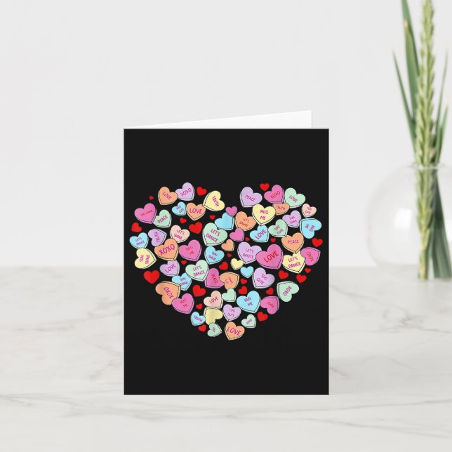 Valentines Day Heart Conversation Candy Sweetheart Card (Front)