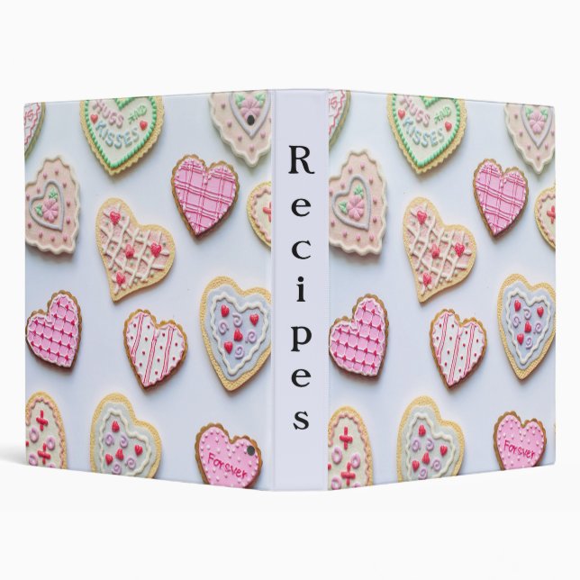 Valentine's day heart cookies 3 ring binder (Background)