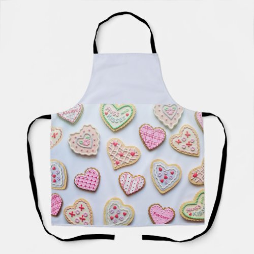 Valentines day heart cookies apron