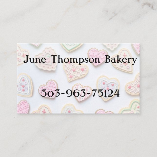 Valentine's day heart cookies       business card (Front)