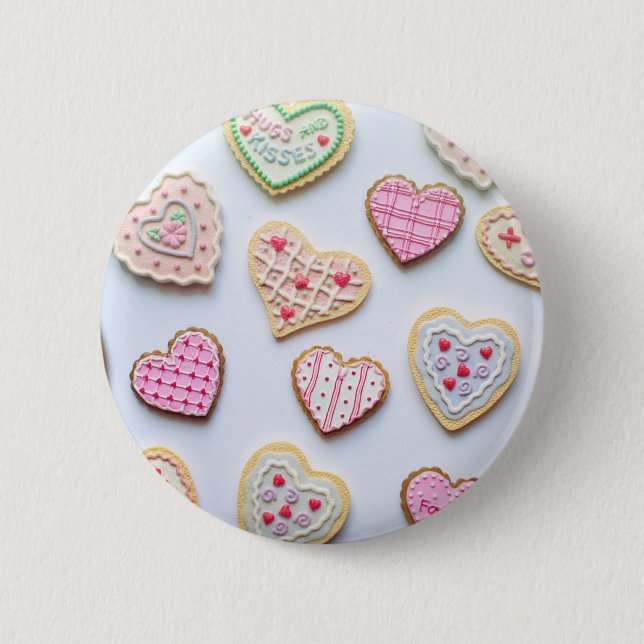 Valentine's day heart cookies       button (Front)