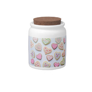 Valentine's day heart cookies candy jar