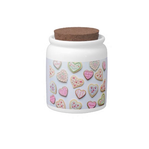 Valentines day heart cookies       candy jar