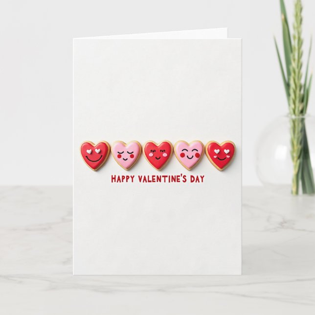 Valentines Day Heart Cookies Card (Front)