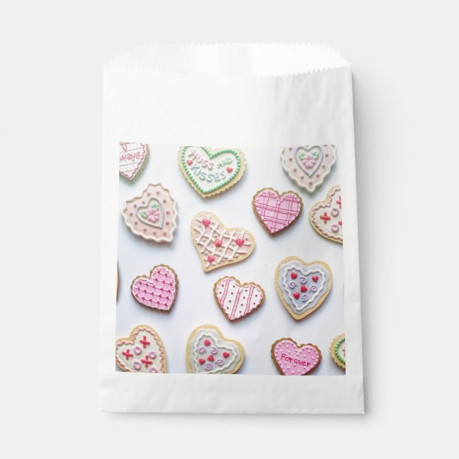 Valentine's day heart cookies        favor bag (Front)
