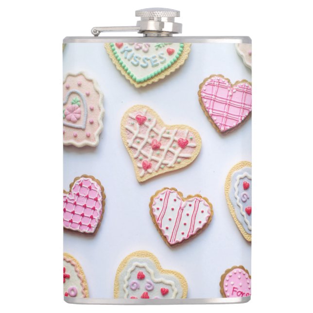 Valentine's day heart cookies      flask (Front)