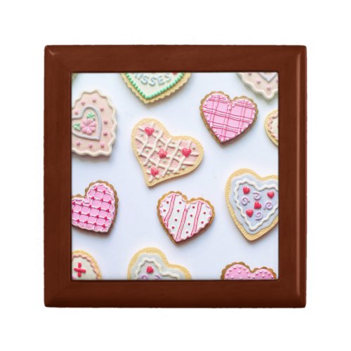 Valentines day heart cookies  gift box