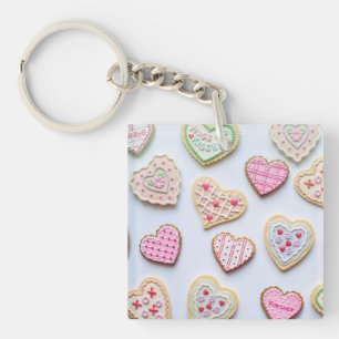 Valentine's day heart cookies keychain