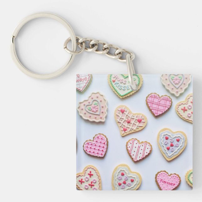 Valentine's day heart cookies        keychain (Front)