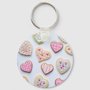 Valentine's day heart cookies keychain
