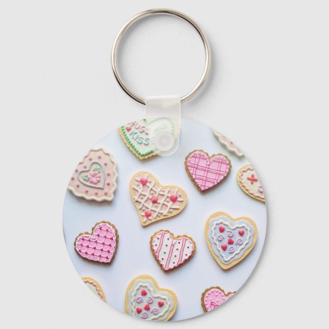 Valentine's day heart cookies      keychain (Front)