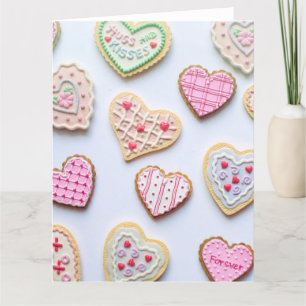 Valentine's day heart cookies letterpress thank you card