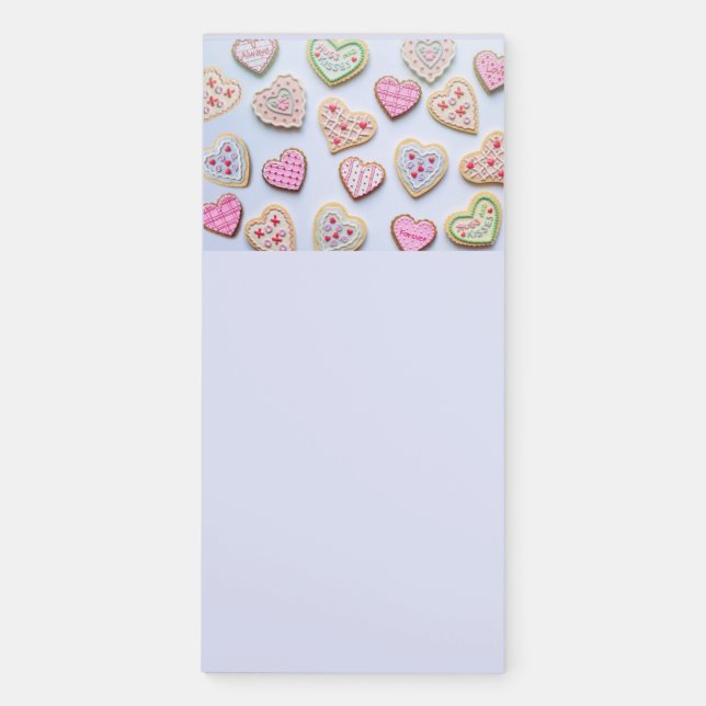 Valentine's day heart cookies   magnetic notepad (Front)