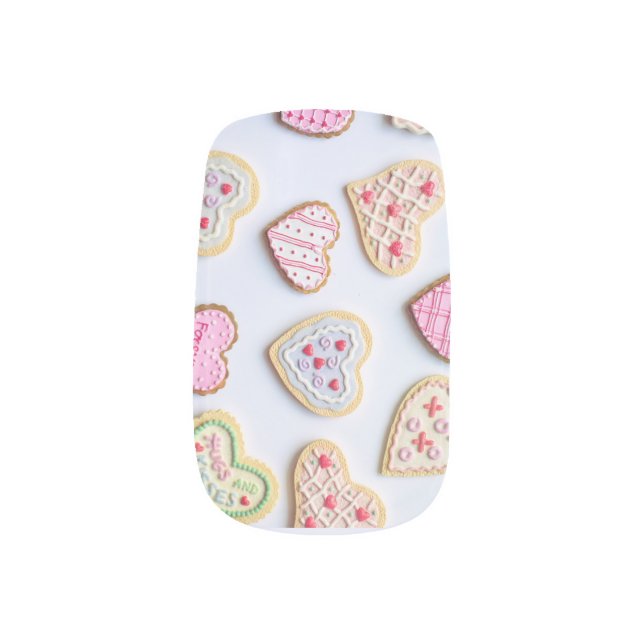 Valentine's day heart cookies   minx nail art (Left Thumb)