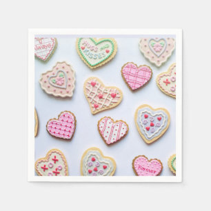 Valentine's day heart cookies  napkins