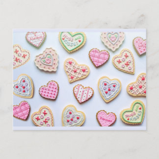 Valentine's day heart cookies postcard