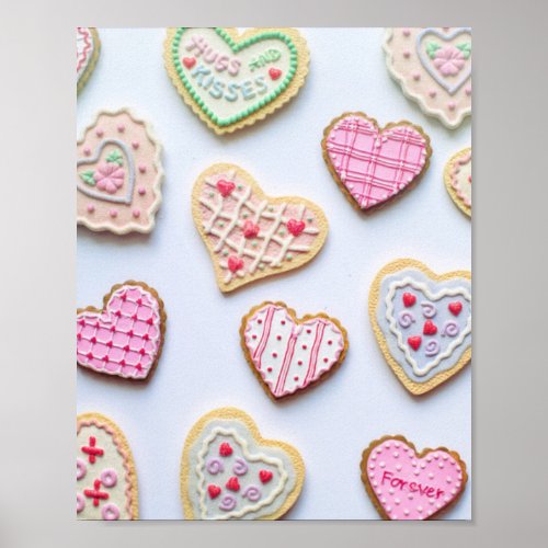 Valentines day heart cookies  poster