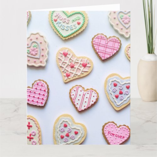Valentines day heart cookies thank you card
