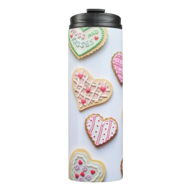 Valentine's day heart cookies        thermal tumbler (Front)