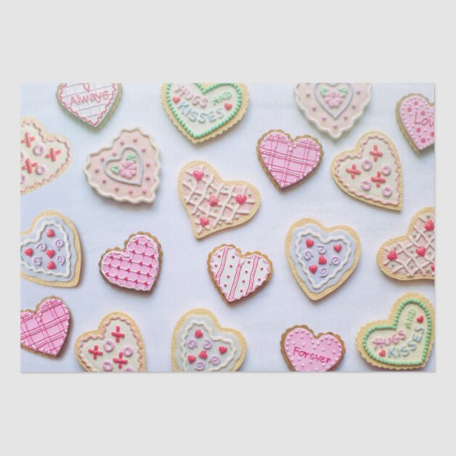 Valentine's day heart cookies      tissue paper (Front)