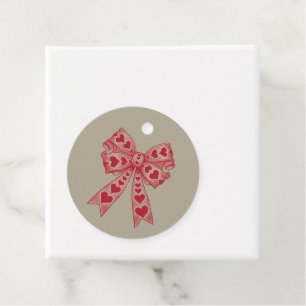 Valentine's day Heart Coquette bow Retro Valentine Favor Tags