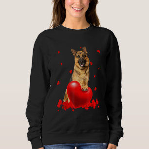 Valentine's Day Heart Couple German Shepherd Dog P Sweatshirt