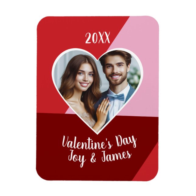 Valentine's Day Heart Custom Photo  Magnet (Vertical)