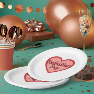 Valentine's day heart design paper plates