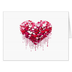 Valentine's Day Heart Designs Splatter Paint Art Card