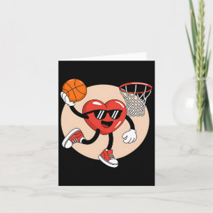 Valentines Day Heart Dunking Basketball 2 Card