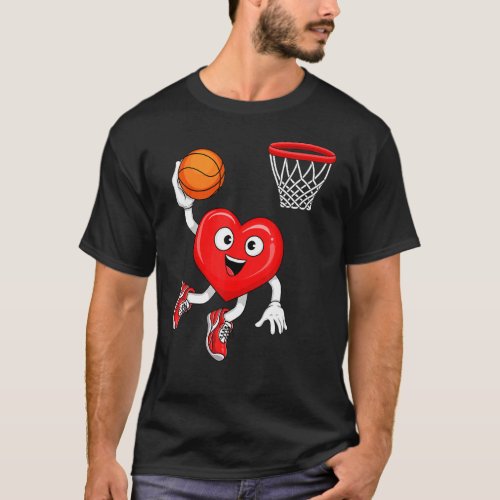 Valentines Day Heart Dunking Basketball Men Boys G T_Shirt