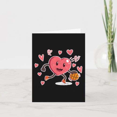Valentines Day Heart Dunking Basketball Player Coa Card