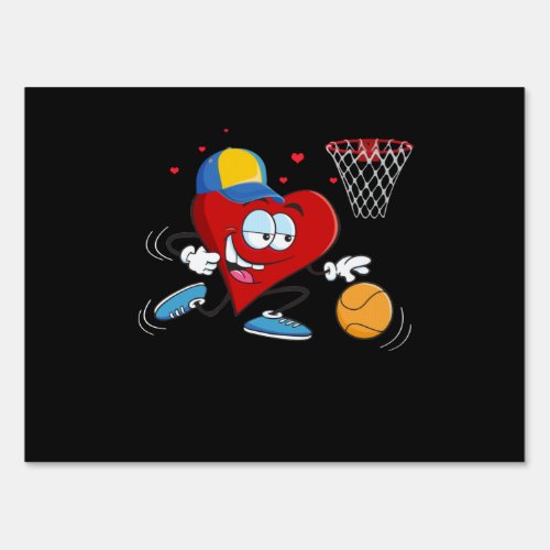 Valentines Day Heart Dunking Basketball Sign