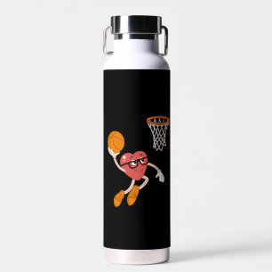 Valentine's Day Heart Dunking Cute Basketball Water Bottle