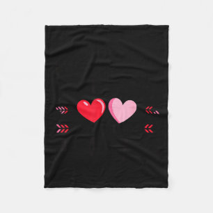 Valentines Day Heart Family Gamer Gaming New Paren Fleece Blanket