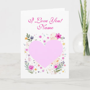Valentine's Day  Heart Folded Blank Greeting Card