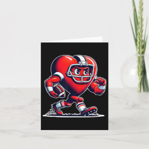 Valentines Day Heart Football Player Retro Style  Card
