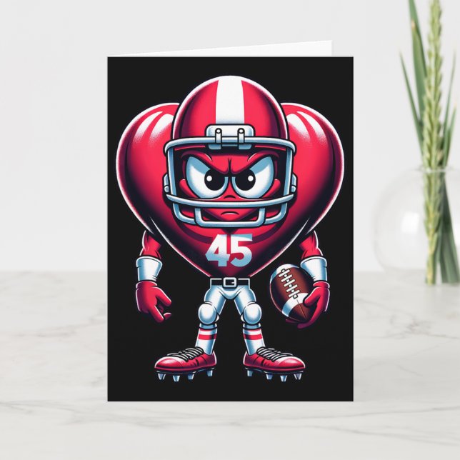 Valentine's Day Heart Football Team Player Sports  Card (Front)