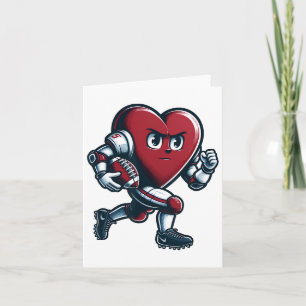 Valentine's Day Heart Footll Player Team Sports Card