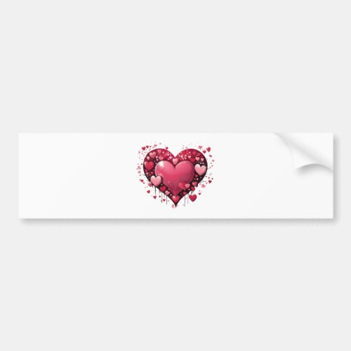 Valentines Day Heart Full Of More Hearts Bumper Sticker