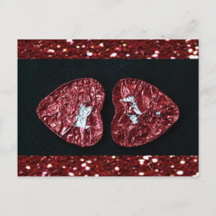 Valentine's Day Heart Glitters Postcard
