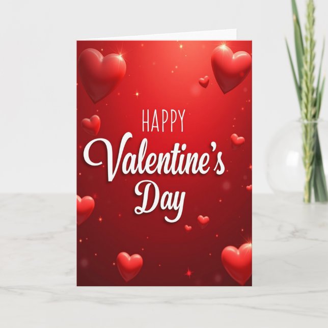 Valentines Day Heart Glow Card (Front)