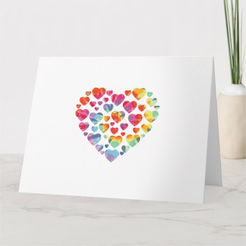 Valentines Day Heart Hearts Tie Dye Card