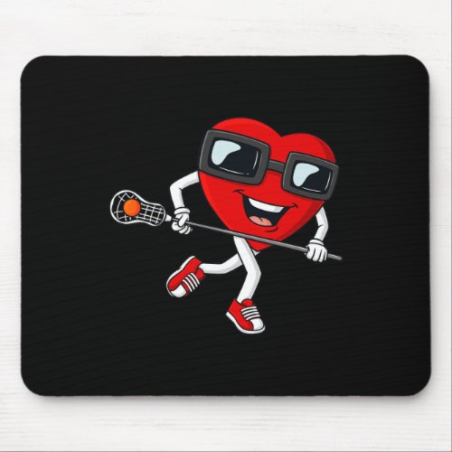 Valentines Day Heart Holding Lacrosse Stick Boys G Mouse Pad
