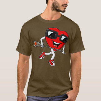 Valentines Day Heart Holding Lacrosse Stick Boys G T-Shirt