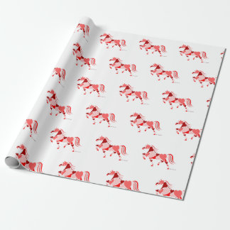 Valentines Day Heart Horse Wrapping Paper